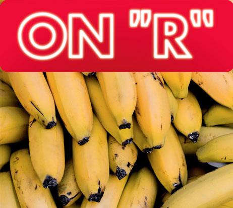 Logo On R avec des bananes